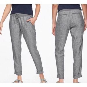 Athleta Bali Linen Pants Size 12 Gray
